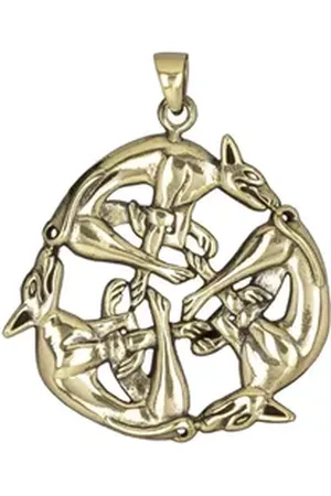 HOPLO Kettenanhänger Wilde Jagd Bronze Anhänger Schmuck - Keltische Knoten - 47x40mm