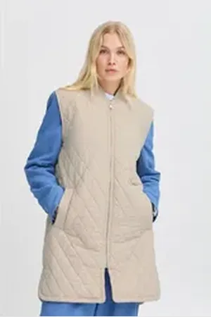 B YOUNG Steppweste BYBETIO WAISTCOAT Casual lange Steppweste braun 42