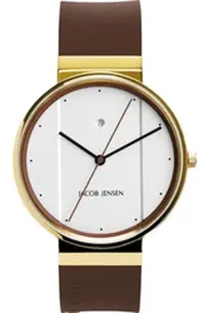 Jacob Jensen Quarzuhr Herren Armbanduhr NEW LINE SERIES 778 gold D. 39 mm Datum goldfarben