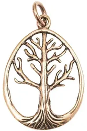 HOPLO Kettenanhänger Anhänger Bronzener Weltenbaum Schmuck - Lebensbaum - 40x23mm
