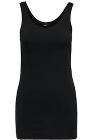 ONLY Longtop Damen Tank Top Long Lang Shirt schwarz weiß 1er 2er 3er 4er 5er PACK schwarz XS