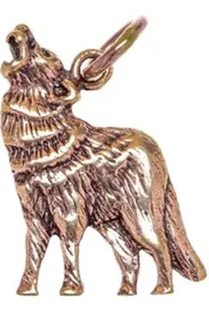 HOPLO Kettenanhänger Heulender Wolf Wolfanhänger Dasan Bronze Schmuck - 25x16mm