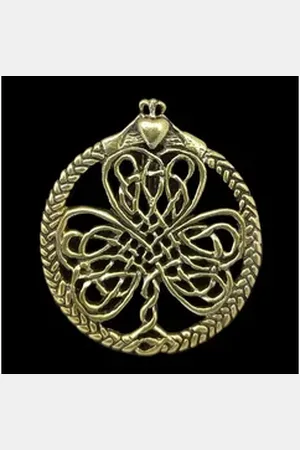 HOPLO Kettenanhänger Irisches Kleeblat keltischer Knoten Claddagh Bronze Anhänger Schmuck
