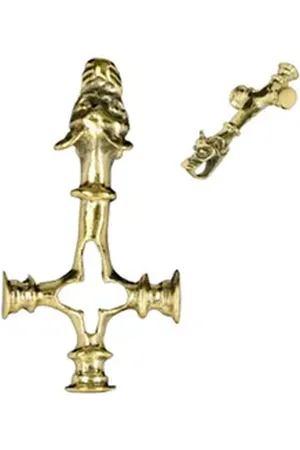HOPLO Kreuzanhänger Thor Wolfskreuz mittel Schmuck Anhänger Bronze Wikinger Viking Thorham
