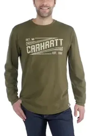 Carhartt Langarmshirt 103850 bedrucktes Langarmshirt grün l