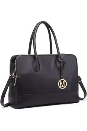 MISS LULÙ Henkeltasche Elegante Retro Damen Laptoptasche Arbeitstasche Schultertasche schwarz