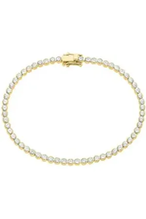 QS by s.Oliver Silberarmband Armband, gelb vergoldet, Zirkonia, Damenschmuck mit Zirkonia, gelb vergoldet gelb|goldfarben
