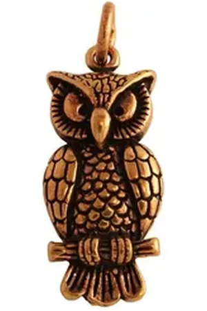HOPLO Kettenanhänger Bronzeanhänger Eule Uhu Schmuck - Sonstige Tiere - 37x14mm