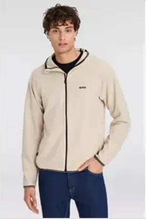 HUGO BOSS Funktionsjacke L_Commuter mit gummiertem Markenlabel beige|braun L