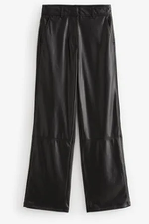 Next Lederimitathose Polyurethan-Hose mit weitem Beinschnitt (1-tlg) schwarz 48