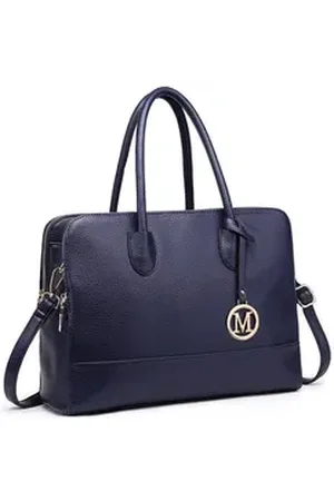 MISS LULÙ Henkeltasche Elegante Retro Damen Laptoptasche Arbeitstasche Schultertasche blau