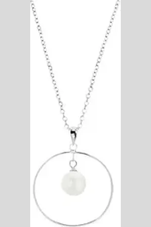 QS by s.Oliver Kette mit Anhänger Damenhalskette mit Anhänger Muschelperle silber 925 silberfarben