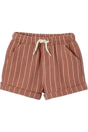 Vertbaudet Bermudas Weiche Baby Musselin-Shorts mit Streifen rot 74