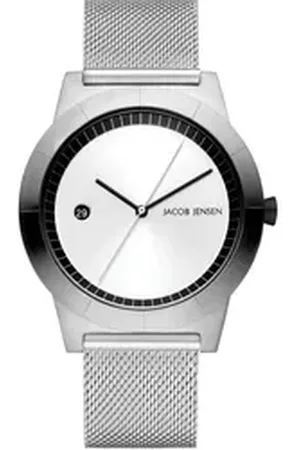 Jacob Jensen Quarzuhr Herren Armbanduhr ASCENT SERIES 142 silberfarbend D. 42mm silberfarben