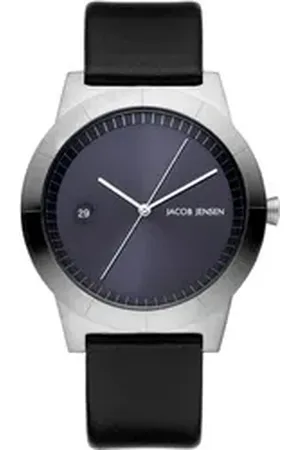 Jacob Jensen Quarzuhr Herren Armbanduhr ASCENT SERIES 141 blau D. 42 mm Datum blau