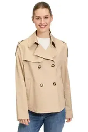 AMBER & JUNE Sommerjacke Sommerjacke mit Kragen beige 40