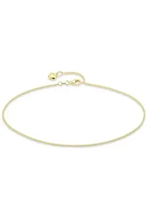 Bruno Banani Fußkette Schmuck Geschenk Silber 925 Körperschmuck Panzerkette Herz, Made in Germany gelb|goldfarben