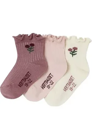 Vertbaudet Socken 3er-Pack Mädchen Baby Socken mit Blumen 3er-Pack beige 23/26