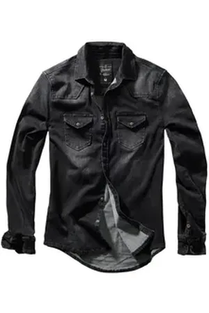 Brandit Brandit Langarmhemd Riley Denim Shirt Long Sleeve schwarz 5XL