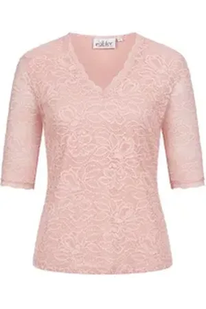Nübler Dirndlbluse Trachtenblse kurzarm Frieda in Rose von 52