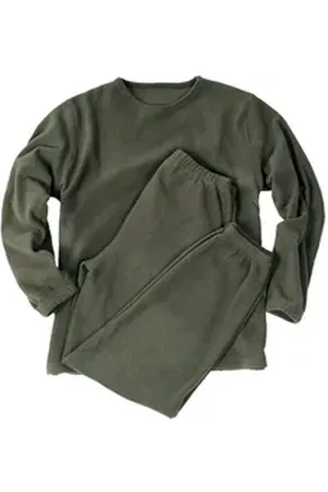 Mil-tec Thermounterhemd Bundeswehr Thermo Unterwäsche Fleece mit Rundhalsausschnitt grün S