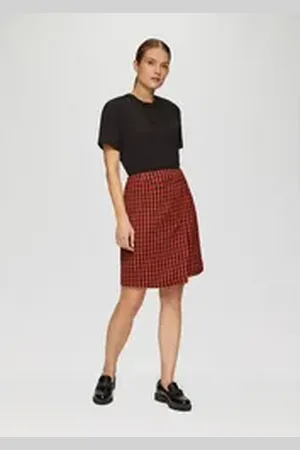 QS by s.Oliver BLACK LABEL Minirock Bouclé-Rock in Wickeloptik braun 40
