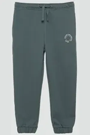 QS by s.Oliver Leggings Unisex Jogginghose aus Sweat mit kleinem Print-Detail Durchzugkordel grau 104