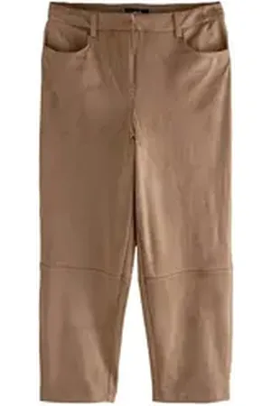 Next Lederimitathose Hose mit Barrel-Bein aus Velourslederimitat (1-tlg) braun 26,5