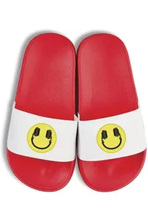 Youth Designz Headset Smile Kinder Badelatschen Flip Flops Badeschuh mit Retro Print für Kinder rot 30