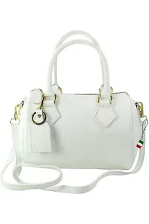 Florence Umhängetasche Umhängetasche Damen Handtasche (Umhängetasche), Damen Umhängetasche Leder, weiß ca. 22cm x ca. 15cm weiß