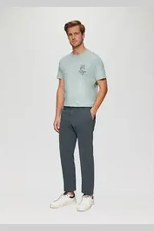 QS by s.Oliver Stoffhose Phoenix: Strukturierte Chino im Regular Fit Garment Dye grau 32/34