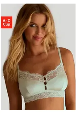 Lascana Bralette-BH Alana ohne Bügel aus edler Qualität mit hohem Seidenanteil, Dessous grün 70