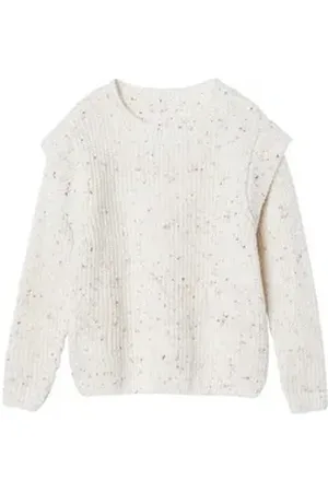 Vertbaudet Pullunder Mädchen Pullover aus meliertem Strick weiß 146/152