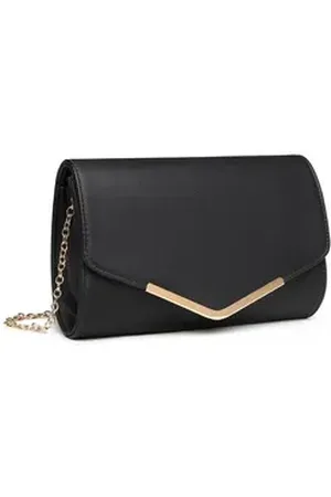 MISS LULÙ Abendtasche Damen Clutch – Elegante Mini Abendtasche mit Kette für Party, Hochzeit schwarz