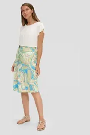 QS by s.Oliver BLACK LABEL Minirock Viskoserock mit All-over-Print Knoten 46