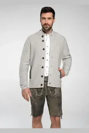 SPIETH & WENSKY Trachtenstrickjacke Strickjacke "Fabius" grau XL
