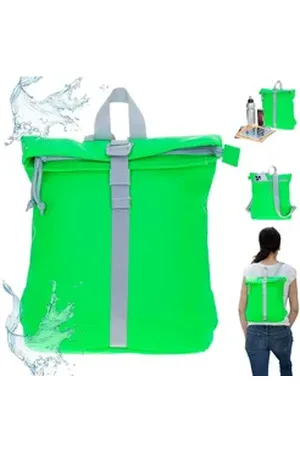 NEW REBELS Freizeitrucksack Damen klein Rucksack Handtasche Tasche, Reise Freizeit Bag wasserabweisend aus Plane + bagboom Etui grau|grün