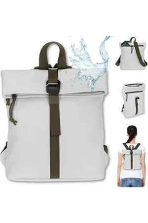 NEW REBELS Freizeitrucksack Damen klein Rucksack Handtasche Tasche, Reise Freizeit Bag wasserabweisend aus Plane + bagboom Etui grau