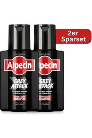 A.P.C. Haarshampoo Grey Attack Coffein & Color Shampoo, Spar-Set, 2-tlg., 400 ml, Schrittweise dunkleres und stärkeres Haar