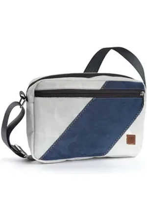 360 Grad 360Grad Umhängetasche Fender Umhänge-Tasche Segeltuch weiß-blau weiß