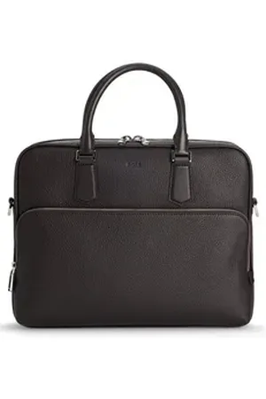 HUGO BOSS Businesstasche Document Case, aus echtem Rindsleder braun