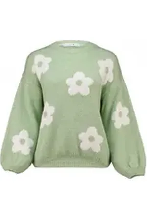 Hailys HaILY’S Rundhalspullover Fl44ower (1-tlg) grün S/M
