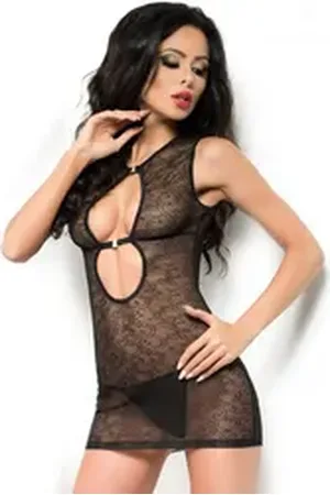 Chilirose Negligé Spitzen-Babydoll CR4006 schwarz - (L,M,S,XL) schwarz M