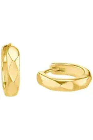 QS by s.Oliver Paar Creolen Creolen Damen silber 925 vergoldet, Silberschmuck für Damen gelb|goldfarben