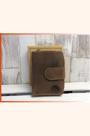Greenburry Geldbörse Lederbörse Vintagebörse Damenbörse Reißerschlusskleingeldfach braun braun