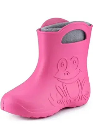 Ladeheid EVA federleichte Regenschuhe LA-CA-03 Kinder Gummistiefel mit herausnehmbares Innenfutter grau|rosa 24-25 EU