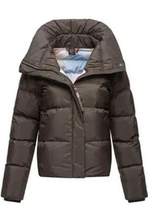 Ragwear Steppjacke Lunis stylische, cropped Winter Kurzjacke braun L (40)