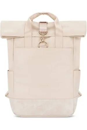 Expatrié Cityrucksack Adele Laptop Rolltop Damen Wasserabweisend (1-tlg), Hochwertiges Kunstleder, Wasserabweisend beige