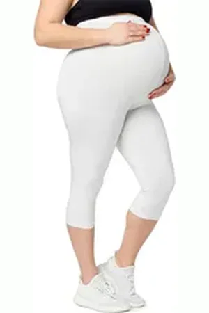 Merry Style Umstandsleggings Große Größen Damen 3/4 Umstandstights aus Viskose MS10-461 (1-tlg) weiß 4XL