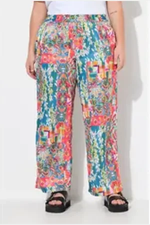 Angel of Style Angel of Style Funktionshose Hose gerades Bein Patchprint Elastikbund blau 46
